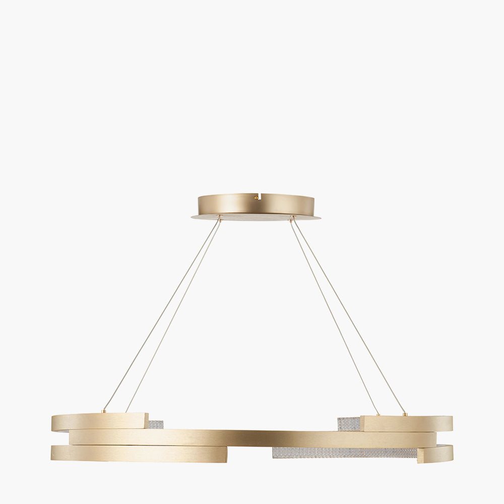 Sienna Champagne Gold & Crystal LED Ring Pendant Light